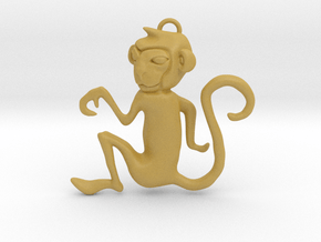 Monkey Eastern Zodiac Pendant in Tan Fine Detail Plastic