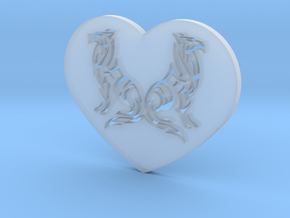 Geri and Freki Heart in Clear Ultra Fine Detail Plastic