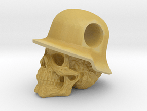 Hole in the Head Army Skull Pendant in Tan Fine Detail Plastic