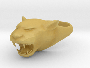 Cougar-Puma Ring , Mountain lion Ring Size 12 in Tan Fine Detail Plastic