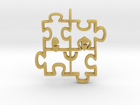 Puzzled happy face pendant in Tan Fine Detail Plastic