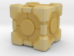 Weighted Portal Cube - Flat - 1" (100% Accurate) in Tan Fine Detail Plastic