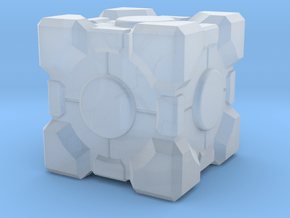 Weighted Portal Cube - Flat - 1" (100% Accurate) in Clear Ultra Fine Detail Plastic