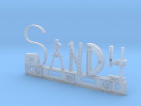Sandy Nametag in Clear Ultra Fine Detail Plastic