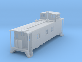 HO scale DRGW 01400 series caboose in Clear Ultra Fine Detail Plastic