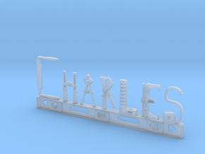 Charles Nametag in Clear Ultra Fine Detail Plastic