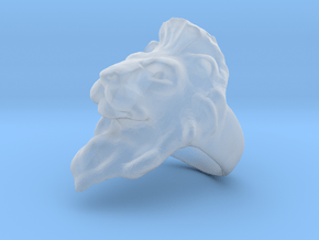 Lion Ring Size 7 in Clear Ultra Fine Detail Plastic
