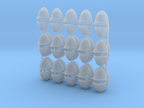 28mm 50 Star Shoulder Pads in Clear Ultra Fine Detail Plastic