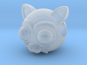 Reversible Cat head pendant in Clear Ultra Fine Detail Plastic