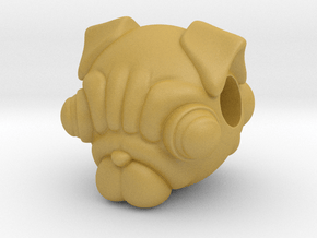  Reversible pug head pendant in Tan Fine Detail Plastic
