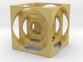 Turners Cube in Tan Fine Detail Plastic