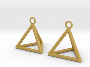 Pyramid triangle earrings in Tan Fine Detail Plastic