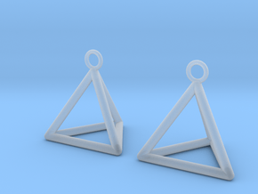 Pyramid triangle earrings in Clear Ultra Fine Detail Plastic