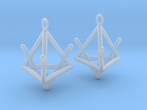 Pyramid triangle earrings type 2 in Clear Ultra Fine Detail Plastic