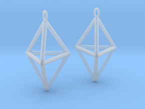 Pyramid triangle earrings type 3 in Clear Ultra Fine Detail Plastic