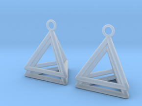 Pyramid triangle earrings type 4 in Clear Ultra Fine Detail Plastic