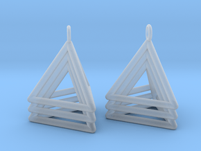 Pyramid triangle earrings type 5 in Clear Ultra Fine Detail Plastic