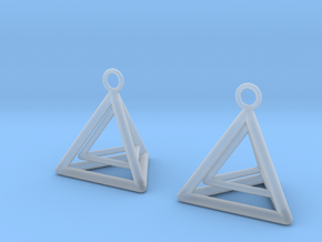 Pyramid triangle earrings type 9 in Clear Ultra Fine Detail Plastic