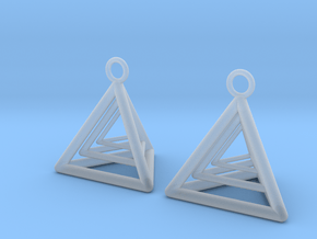 Pyramid triangle earrings type 9 in Clear Ultra Fine Detail Plastic