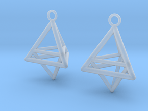 Pyramid triangle earrings type 10 in Clear Ultra Fine Detail Plastic