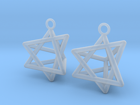 Pyramid triangle earrings type 8 in Clear Ultra Fine Detail Plastic