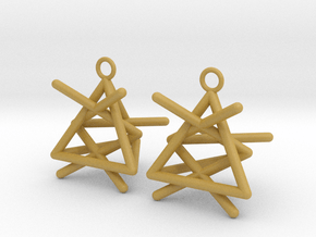 Pyramid triangle earrings type 1 in Tan Fine Detail Plastic