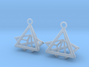Pyramid triangle earrings type 12 in Clear Ultra Fine Detail Plastic