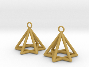  Pyramid triangle earrings type 13 in Tan Fine Detail Plastic
