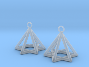  Pyramid triangle earrings type 13 in Clear Ultra Fine Detail Plastic
