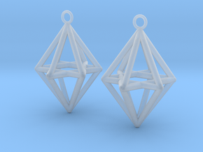 Pyramid triangle earrings type 14 in Clear Ultra Fine Detail Plastic