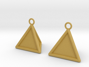 Pyramid triangle earrings type 16 in Tan Fine Detail Plastic
