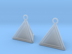 Pyramid triangle earrings type 16 in Clear Ultra Fine Detail Plastic