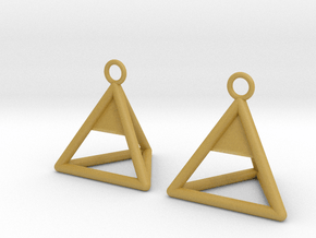 Pyramid triangle earrings Serie 2 type 1 in Tan Fine Detail Plastic