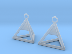Pyramid triangle earrings Serie 2 type 1 in Clear Ultra Fine Detail Plastic
