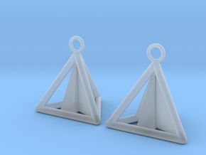 Pyramid triangle earrings Serie 2 type 3 in Clear Ultra Fine Detail Plastic