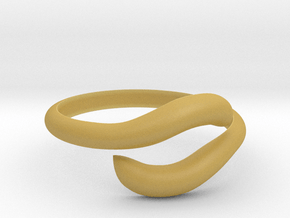 Resizable Ring Wave  in Tan Fine Detail Plastic
