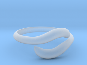Resizable Ring Wave  in Clear Ultra Fine Detail Plastic