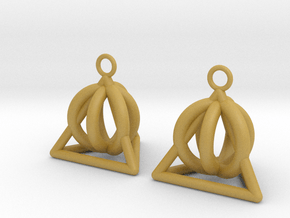  Pyramid triangle earrings serie 3 type 2 in Tan Fine Detail Plastic