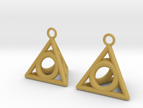 Pyramid triangle earrings serie 3 type 4 in Tan Fine Detail Plastic