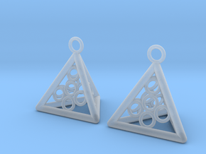  Pyramid triangle earrings serie 3 type 5 in Clear Ultra Fine Detail Plastic