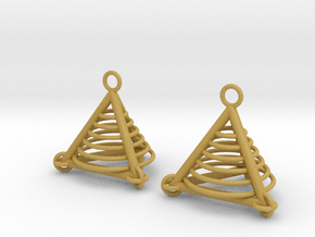Pyramid triangle earrings serie 3 type 7 in Tan Fine Detail Plastic