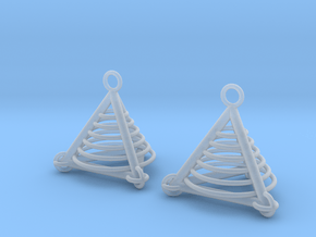 Pyramid triangle earrings serie 3 type 7 in Clear Ultra Fine Detail Plastic