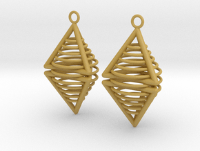  Pyramid triangle earrings serie 3 type 8 in Tan Fine Detail Plastic