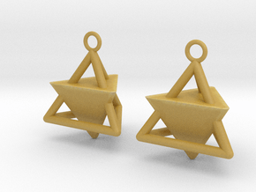  Pyramid triangle earrings Serie 2 type 3 in Tan Fine Detail Plastic