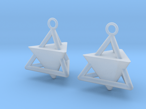  Pyramid triangle earrings Serie 2 type 3 in Clear Ultra Fine Detail Plastic