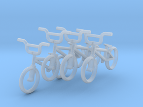 HO Scale BMX Bikes- 4 pack in Clear Ultra Fine Detail Plastic