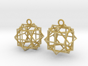 Cube square earrings in Tan Fine Detail Plastic