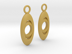 Drop earrings in Tan Fine Detail Plastic