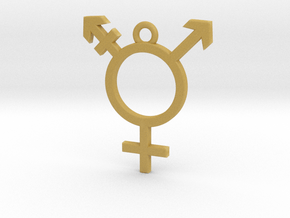 Transgender Pendant in Tan Fine Detail Plastic