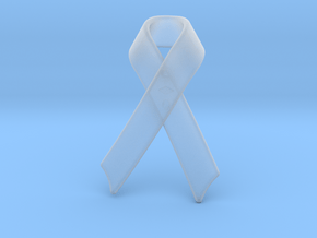 Classic Awareness/Cancer Ribbon Pendant in Clear Ultra Fine Detail Plastic